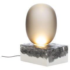 Magma Two High Smoky Grey Acetato White Table Lamp by Pulpo
