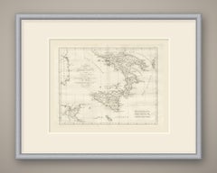 Magna Graecia and Sicily, Greek Colonies Map after d'Anville, 1818