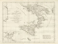 Magna Graecia and Sicily, Greek Colonies Map after d'Anville, 1818