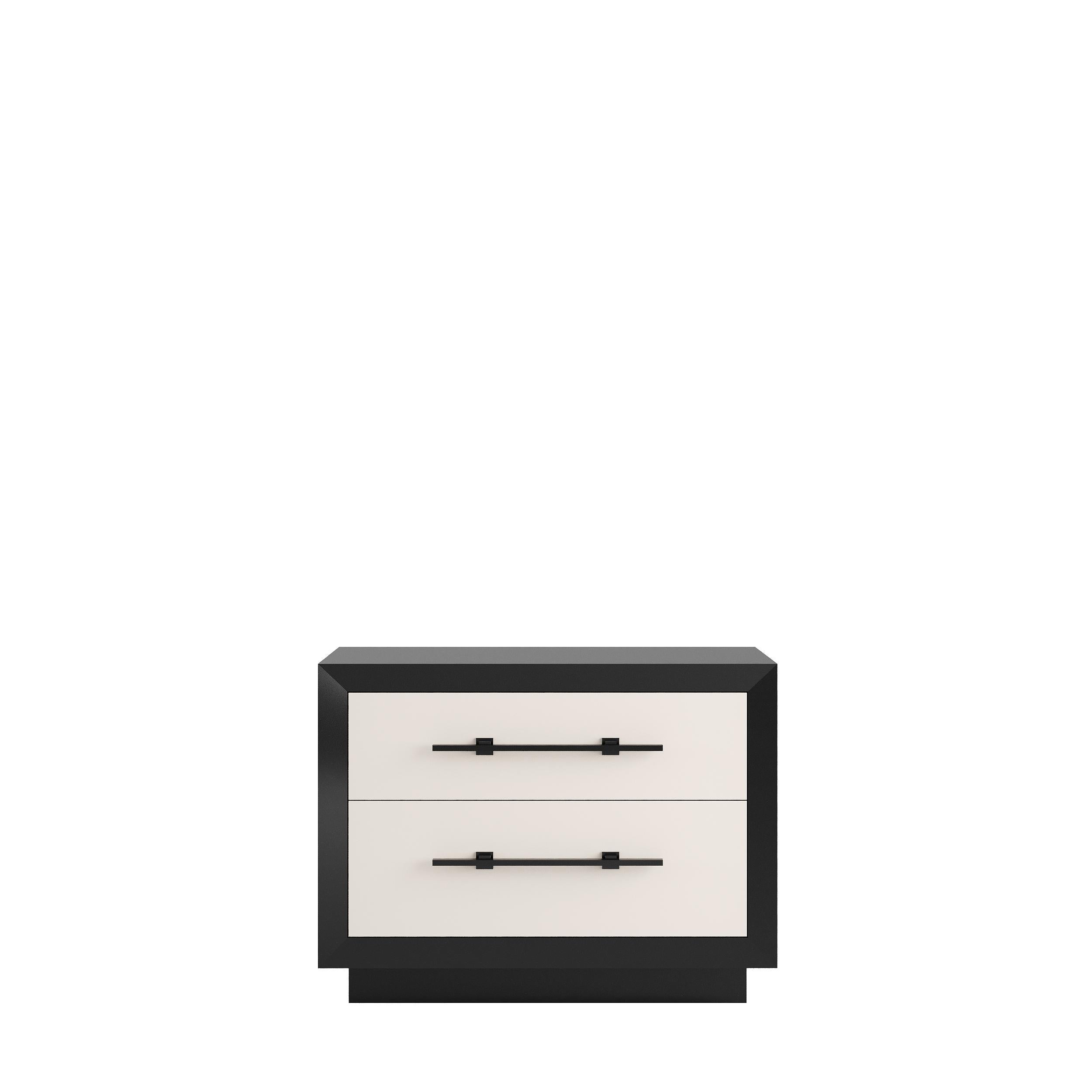 Lacquered MAGNA large nightstand - wooden base For Sale