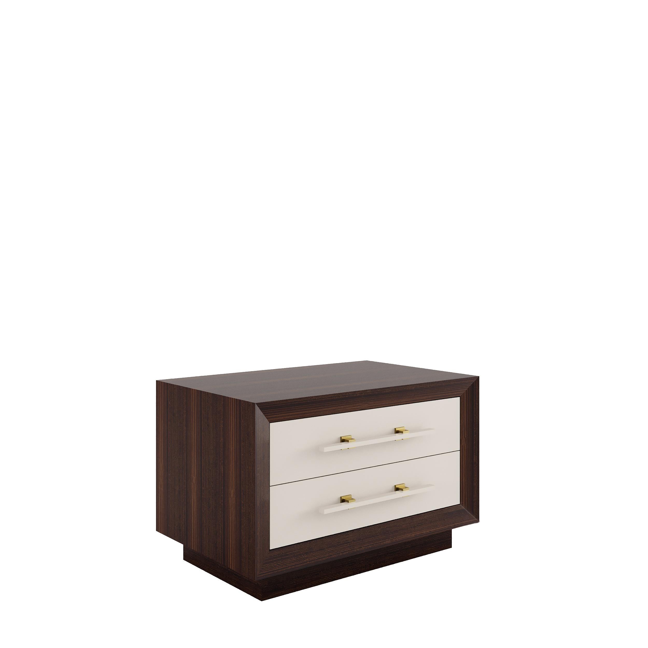 Modern MAGNA Nightstand - wooden base For Sale