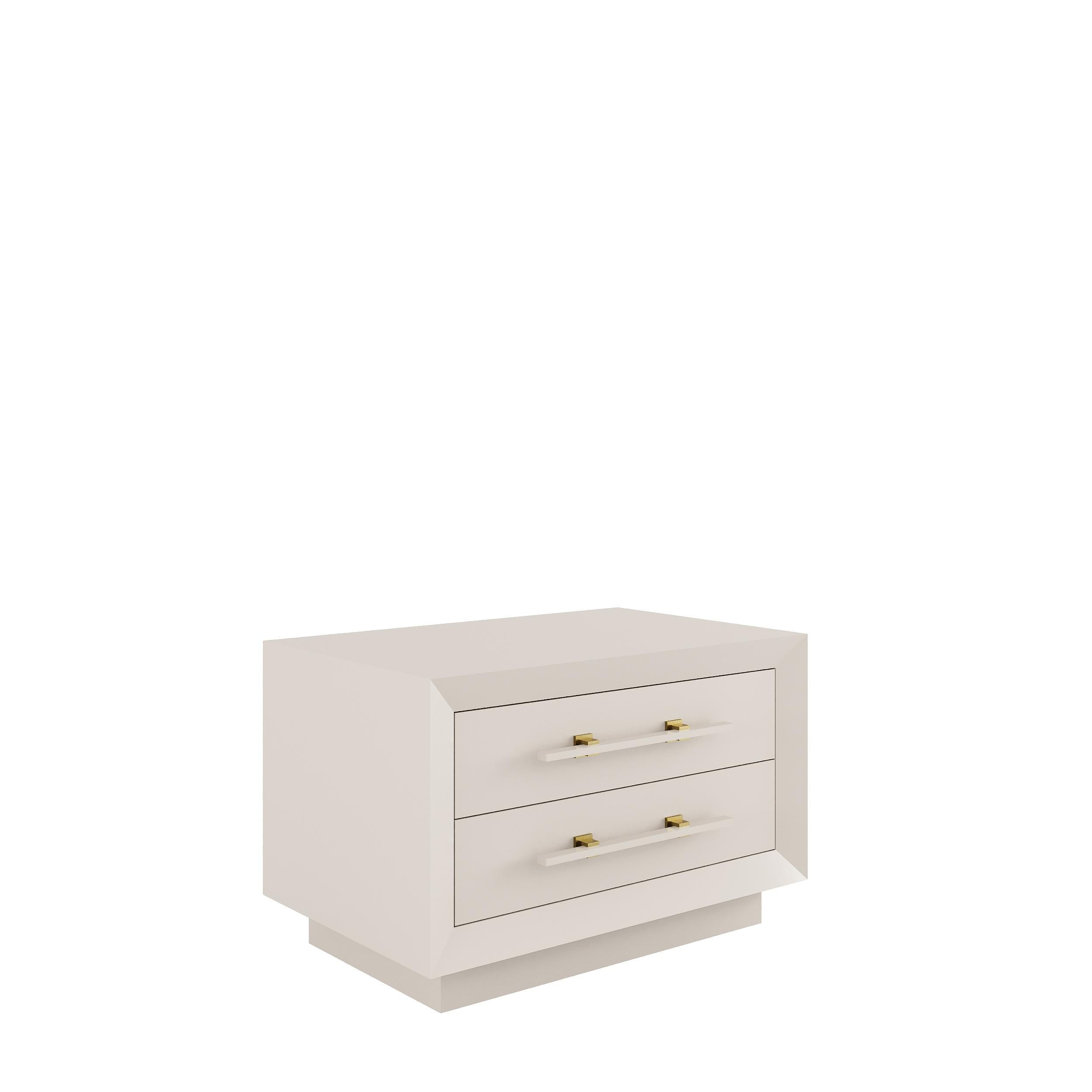 Lacquered MAGNA Nightstand - wooden base For Sale