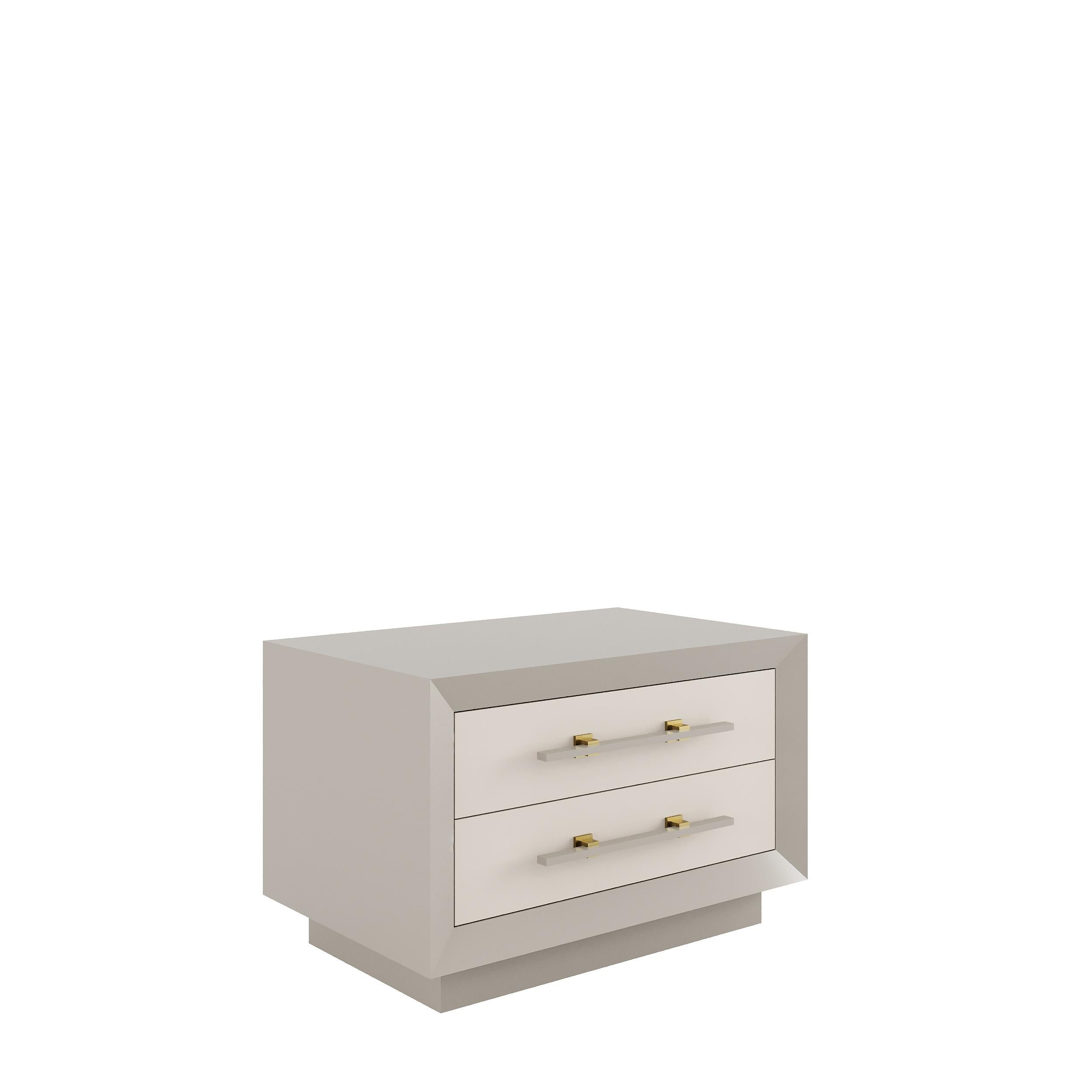 Contemporary MAGNA Nightstand - wooden base For Sale