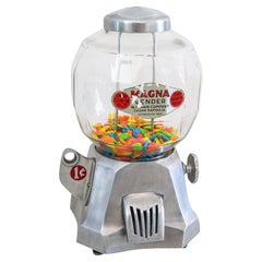 MAGNA VENDER 1930 Art-Deco 1 Cent Counter Vendor Machine For Peanuts & Candy