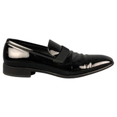 MAGNANNI Size 9.5 Black Mixed Materials Velvet Slip On Loafers