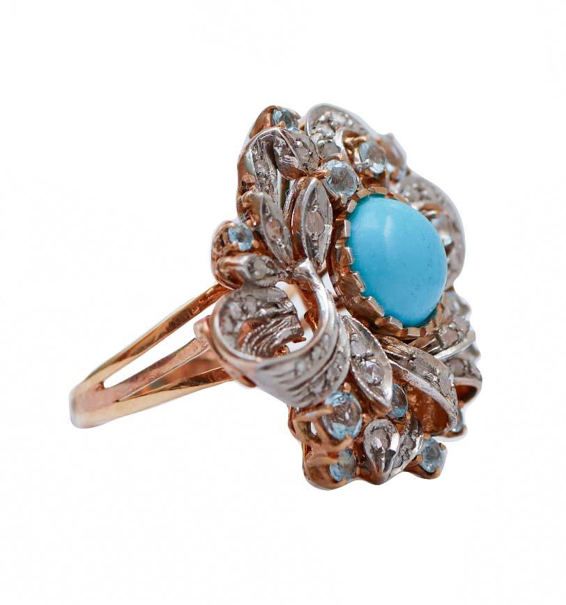 Incredibile anello in oro rosa 14 kt e struttura in argento con magnesite centrale circondata da topazio e diamanti.
Questo anello è stato realizzato totalmente a mano da maestri orafi italiani ed è in perfette condizioni.
Diamanti 0,52 ct
Topazio