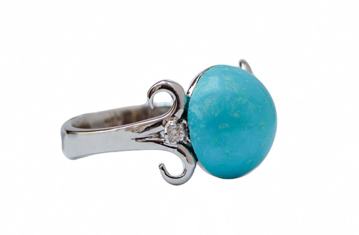 Amazing ring in 14 kt white gold structure mounted with a central magnesite and, laterally, a diamond for each side.
This ring was totally handmade by Italian master goldsmiths and it is in perfect conditions.
Diamonds 0.06 ct
Magnesite 1.10 gr - 12
