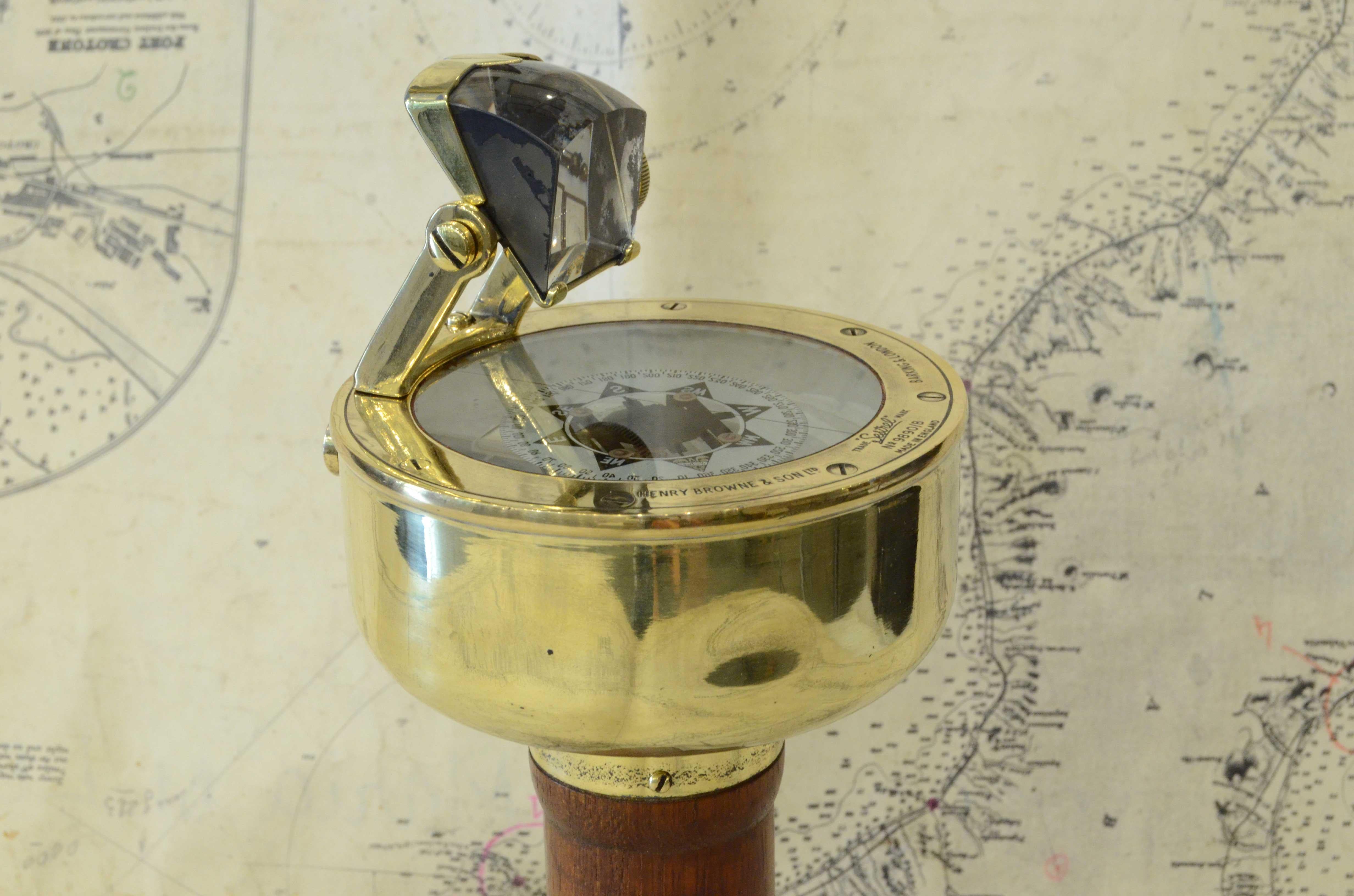 Brass Magnetic Hand Bearing Compass Henry Browne & Son Ltd Sestrel London 1900s