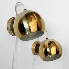 Magnetic wall lamps by Konsthantverk Hökerum, golden color, Sweden, 1960s