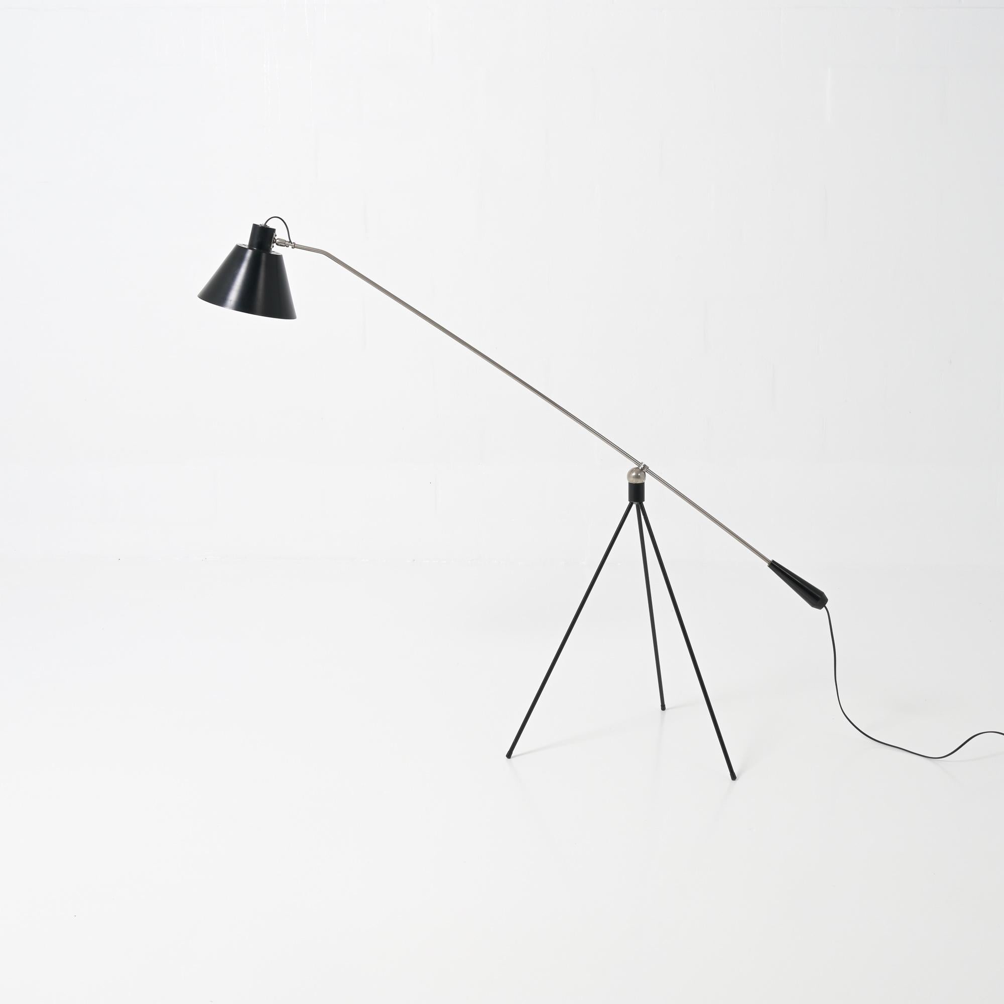 Industrial Magneto Floor Lamp by H. Fillekes for Artiforte For Sale