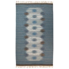 Retro Magnhild Lundsten Swedish Flat-Weave Rug, Sweden, 1950s