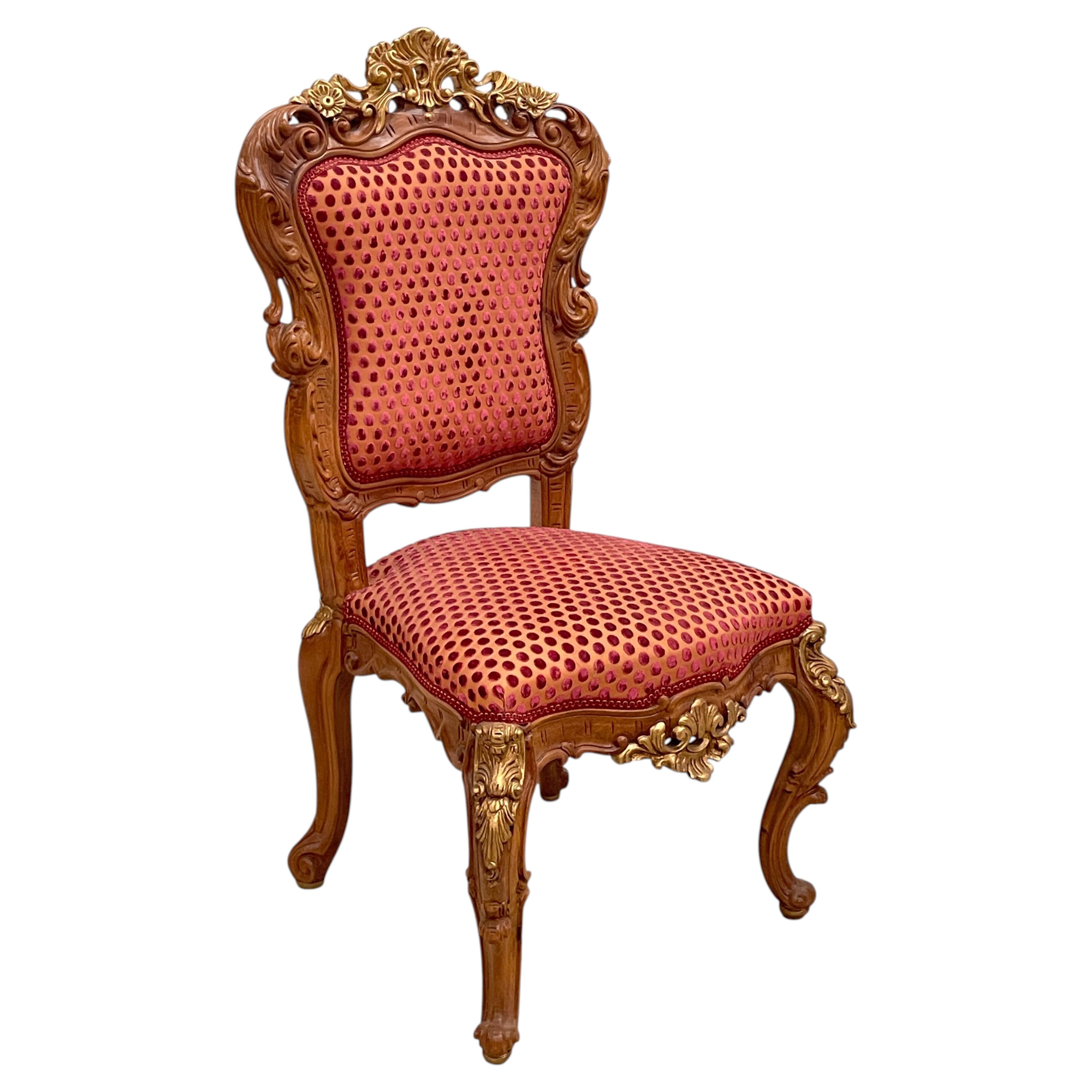 Magnificent baroque style chair, Italian, 1960s For Sale