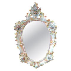 Magnificent Polychrome Ceramic Art Mirror - Maria Pegoraro for Riccardo