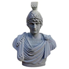 Magnifique buste d'Alexandre le Grand en marbre blanc de Carrare, 20e siècle