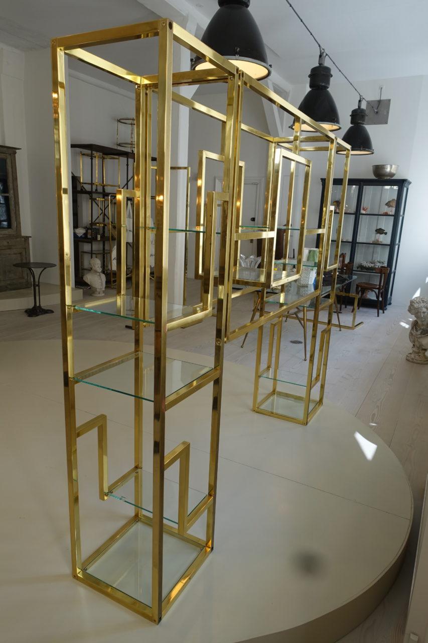 Magnificant 1960s French Brass Shelving Unit 7