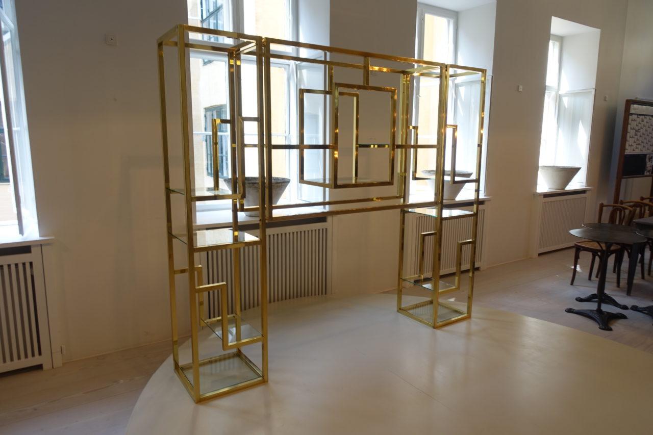 Magnificant 1960s French Brass Shelving Unit 1