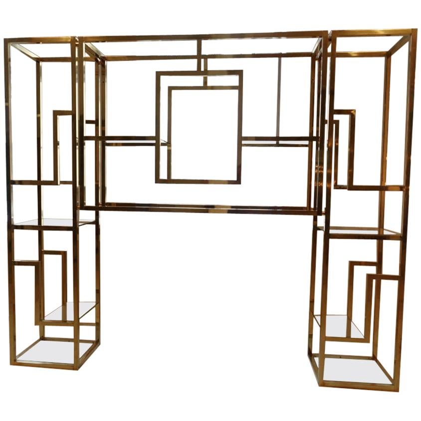 Magnificant 1960s French Brass Shelving Unit
