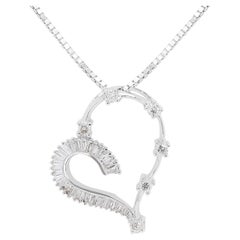 Magnificent 0.41ct Diamonds Heart Pendant in 18K White Gold (Chain Not Included)