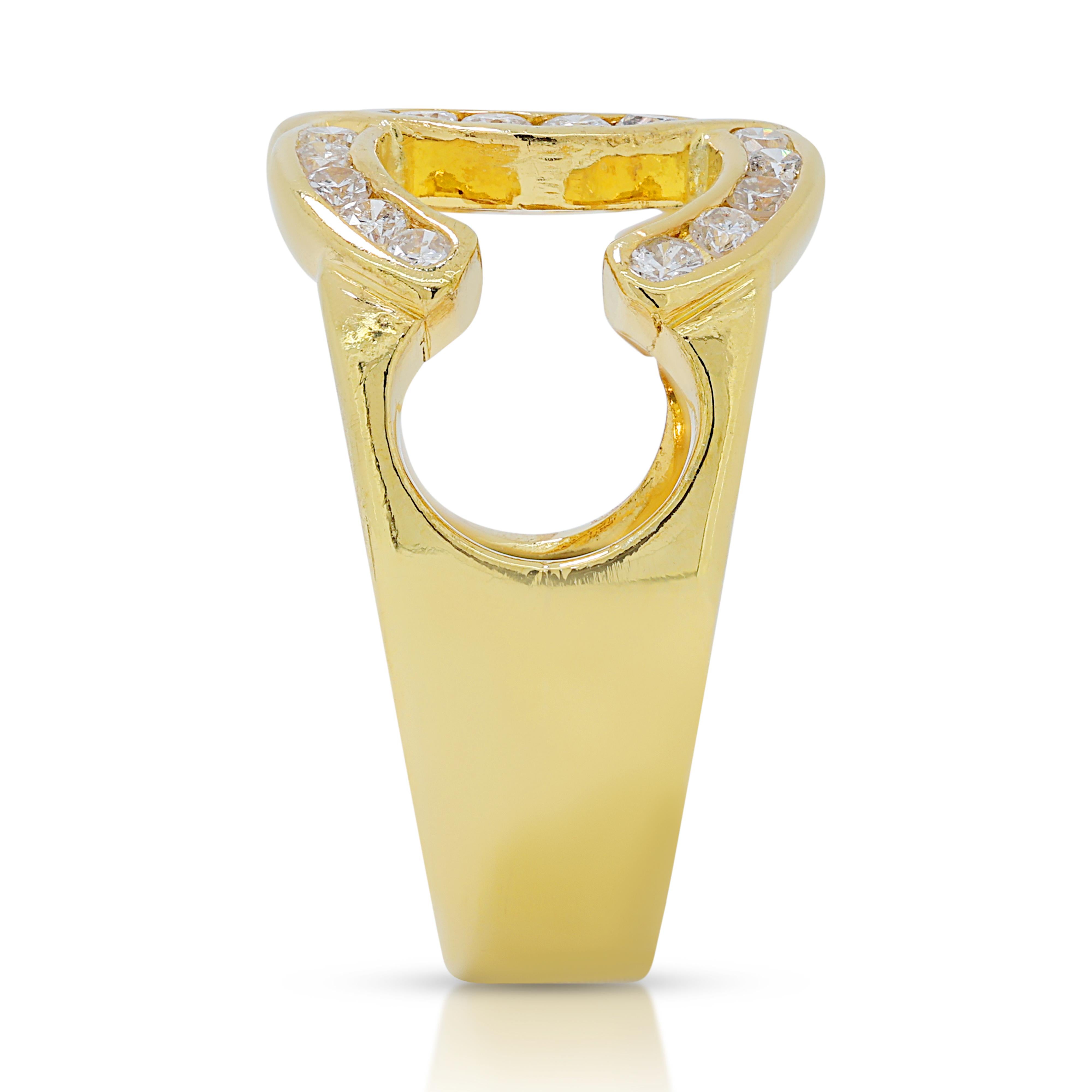 Magnifique bague en or jaune 18 carats avec diamants de 0,42 carat en vente 1