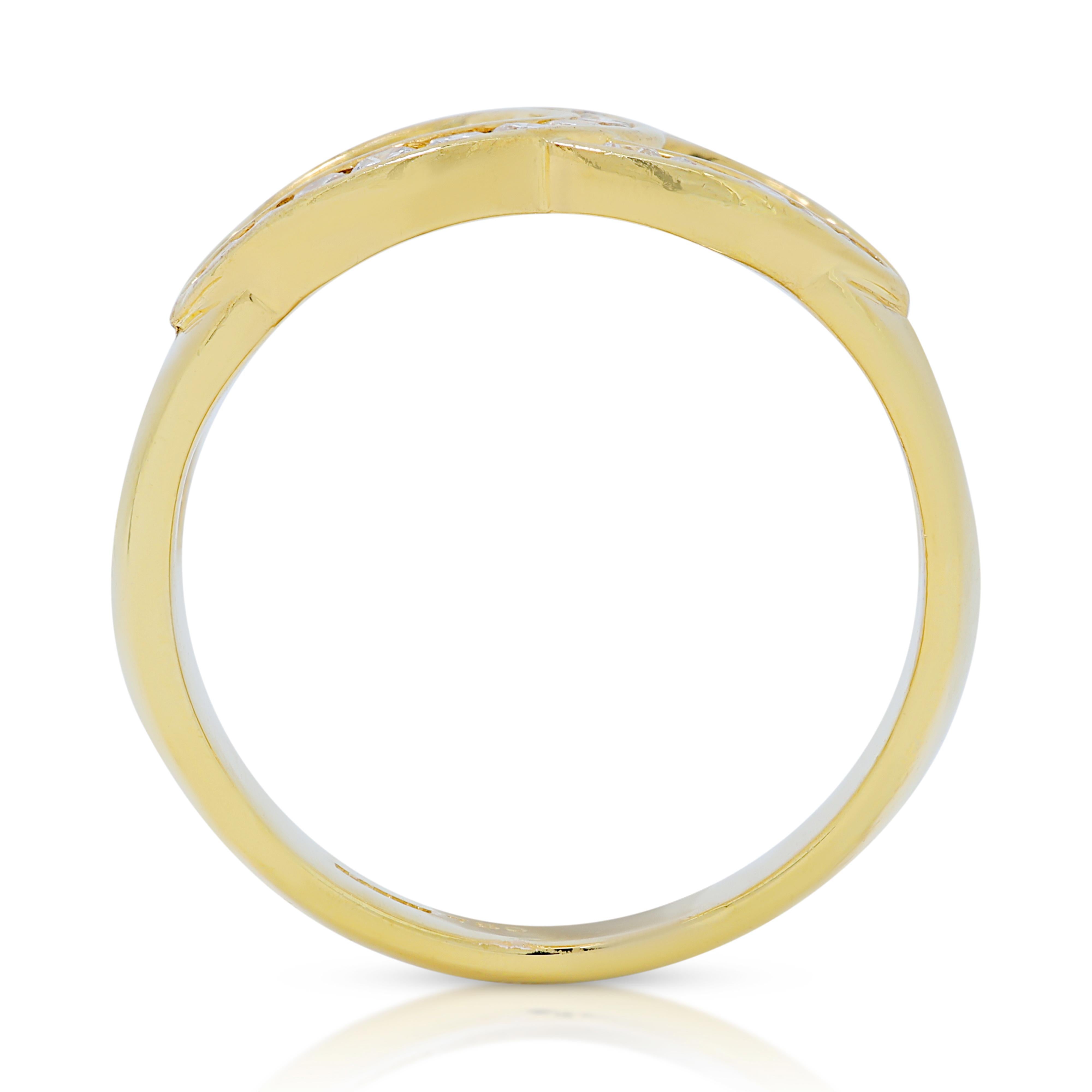 Magnifique bague en or jaune 18 carats avec diamants de 0,42 carat en vente 2