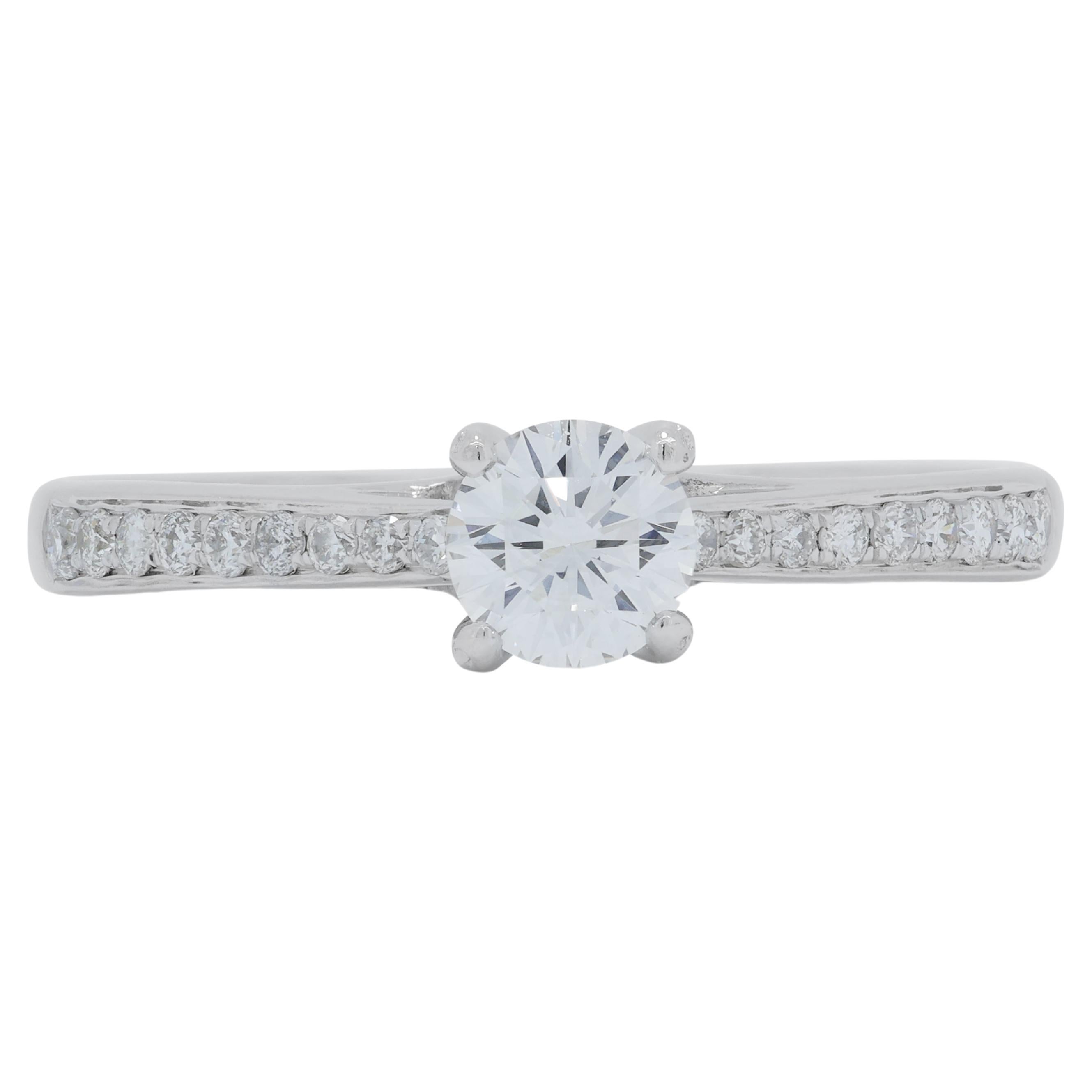 Magnificent 0.44ct Diamonds Pave Ring in 18K White Gold For Sale