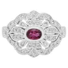 Magnificent 0.47ct Ruby & Diamond Ring in 18K White Gold