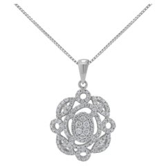 Magnificent 0.81ct Diamonds Pendant in 18K White Gold (Chain not Included)