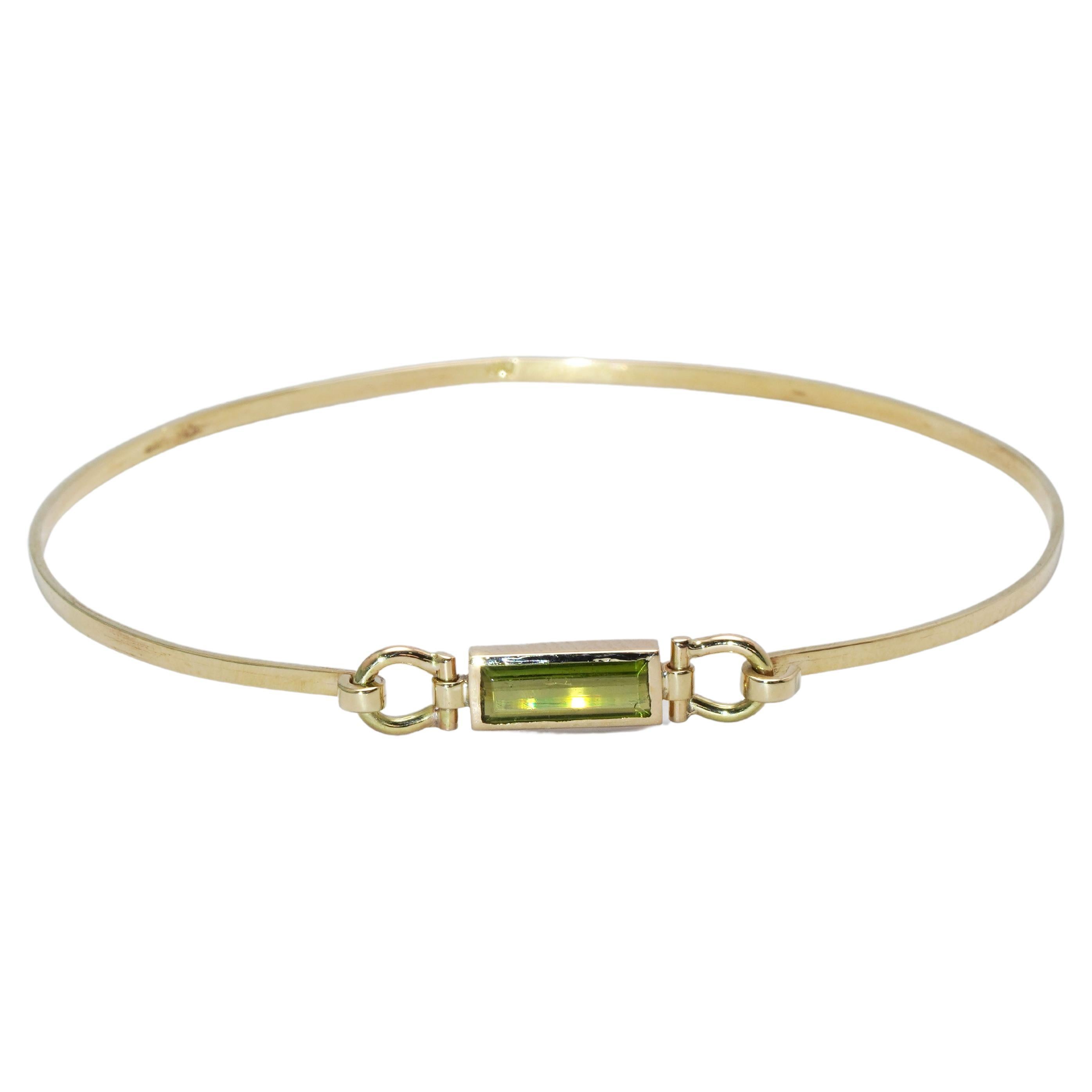 Magnificent 0.83 carat Green Tourmaline  Bracelet For Sale