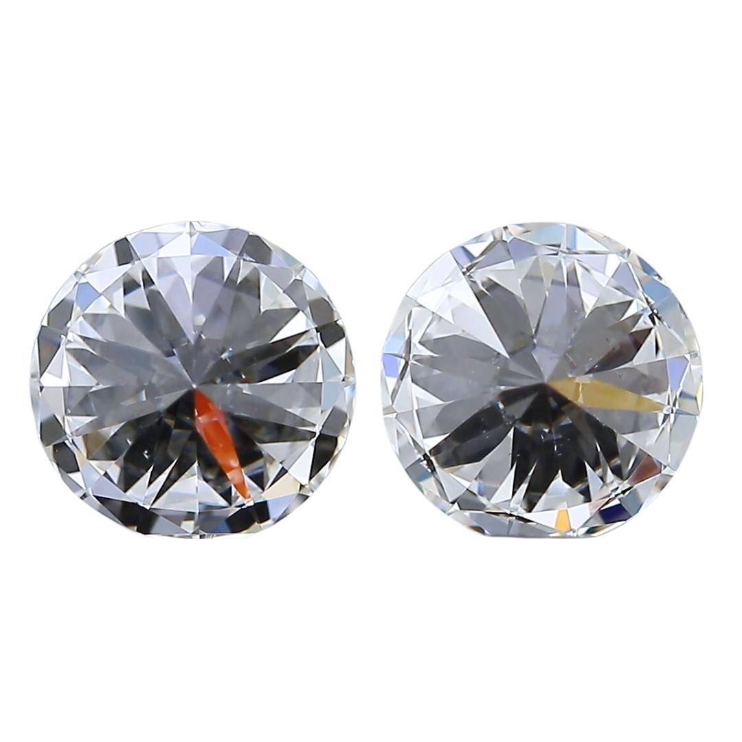 Magnificent 0.92ct Ideal Cut Pair of Diamonds - GIA Certified For Sale 1