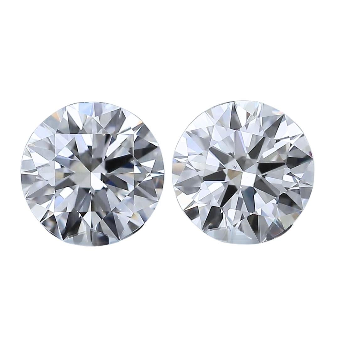 Magnificent 0.92ct Ideal Cut Pair of Diamonds - GIA Certified For Sale 3