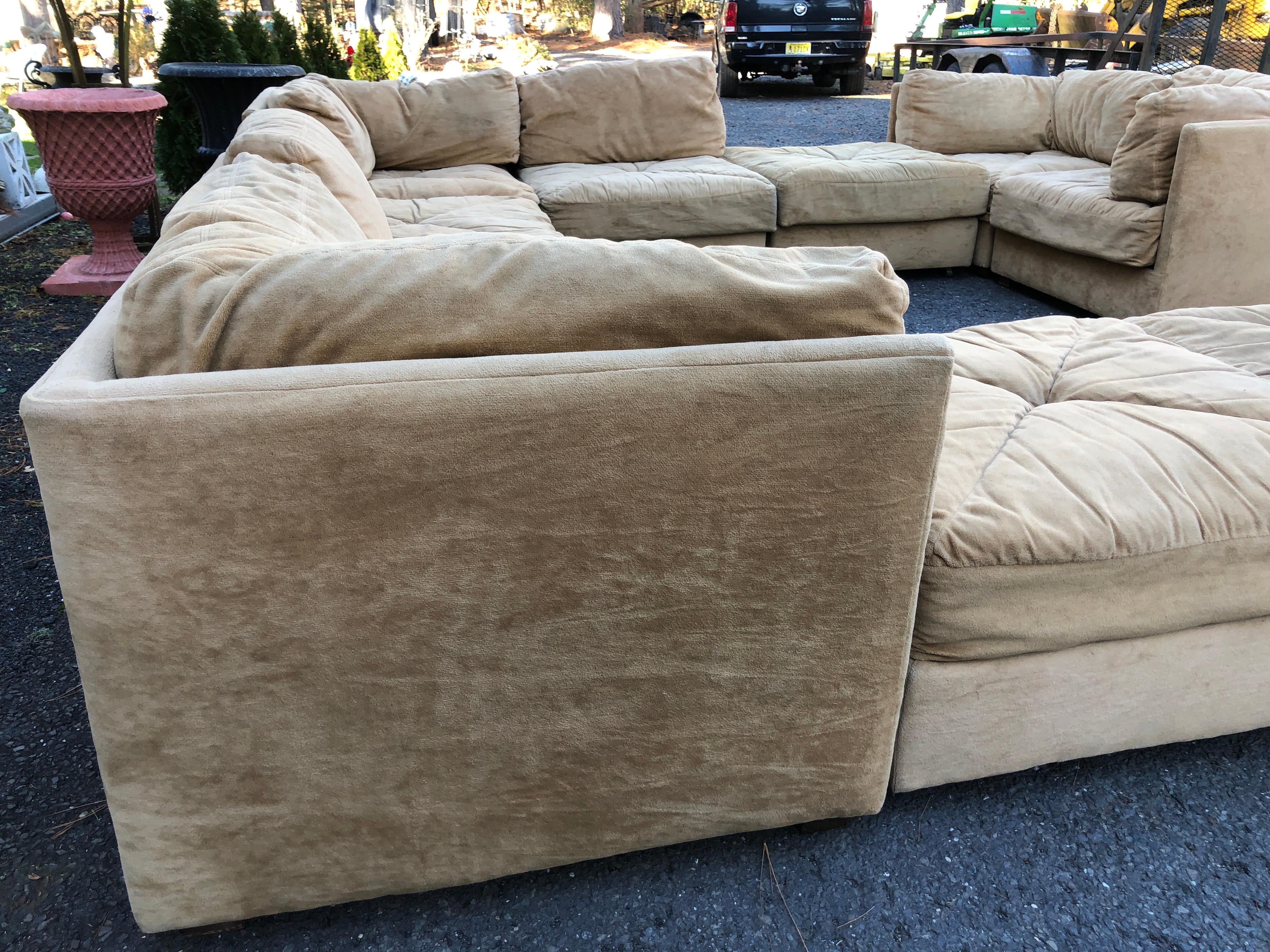 Magnificent 10 Piece Milo Baughman style Cube Sectional Sofa Selig Mid-Century  For Sale 3