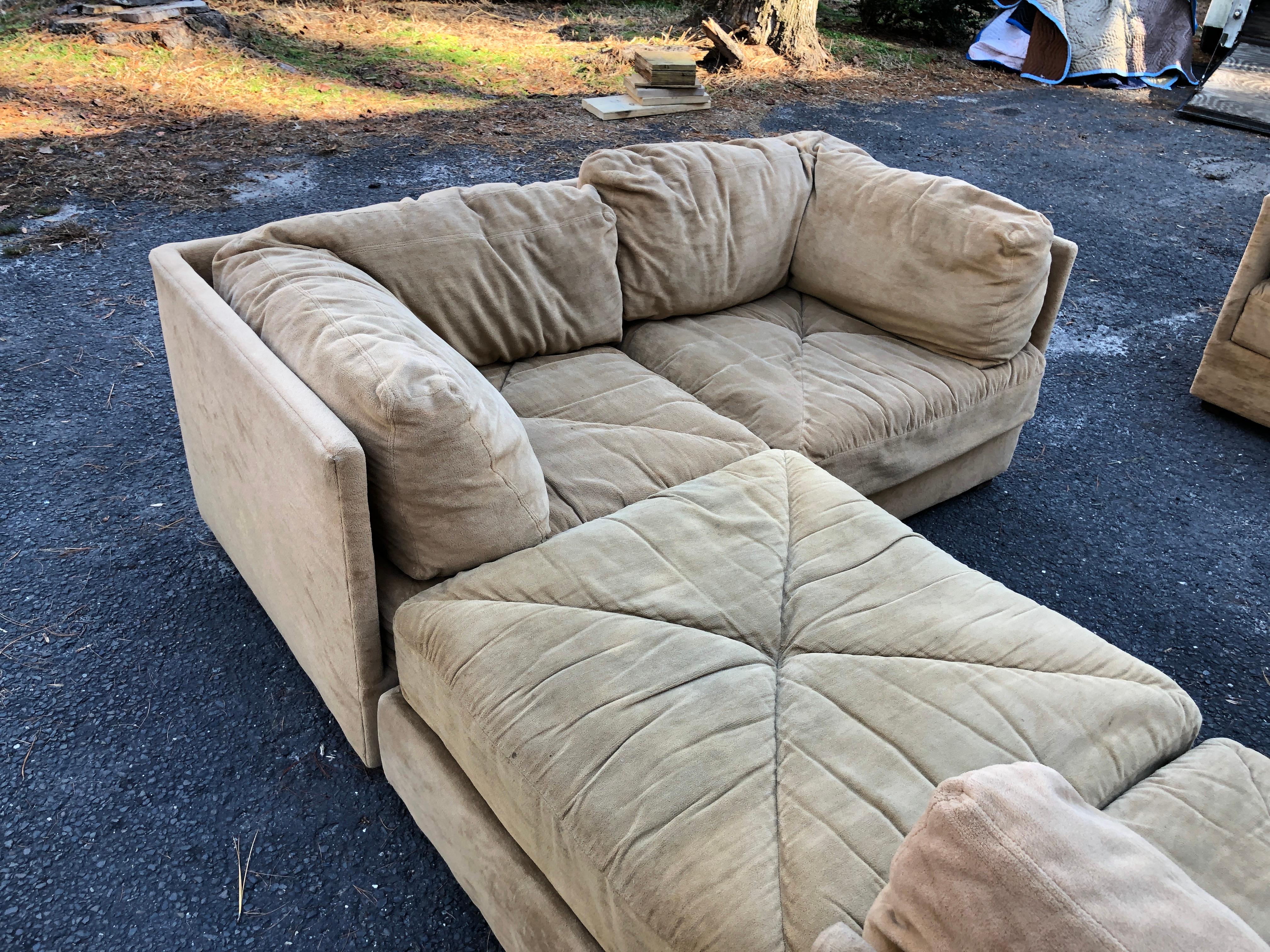 Magnificent 10 Piece Milo Baughman style Cube Sectional Sofa Selig Mid-Century  For Sale 7