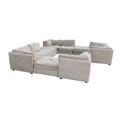 Magnificent 10 Piece Milo Baughman style Cube Sectional Sofa Selig Mid-Century
