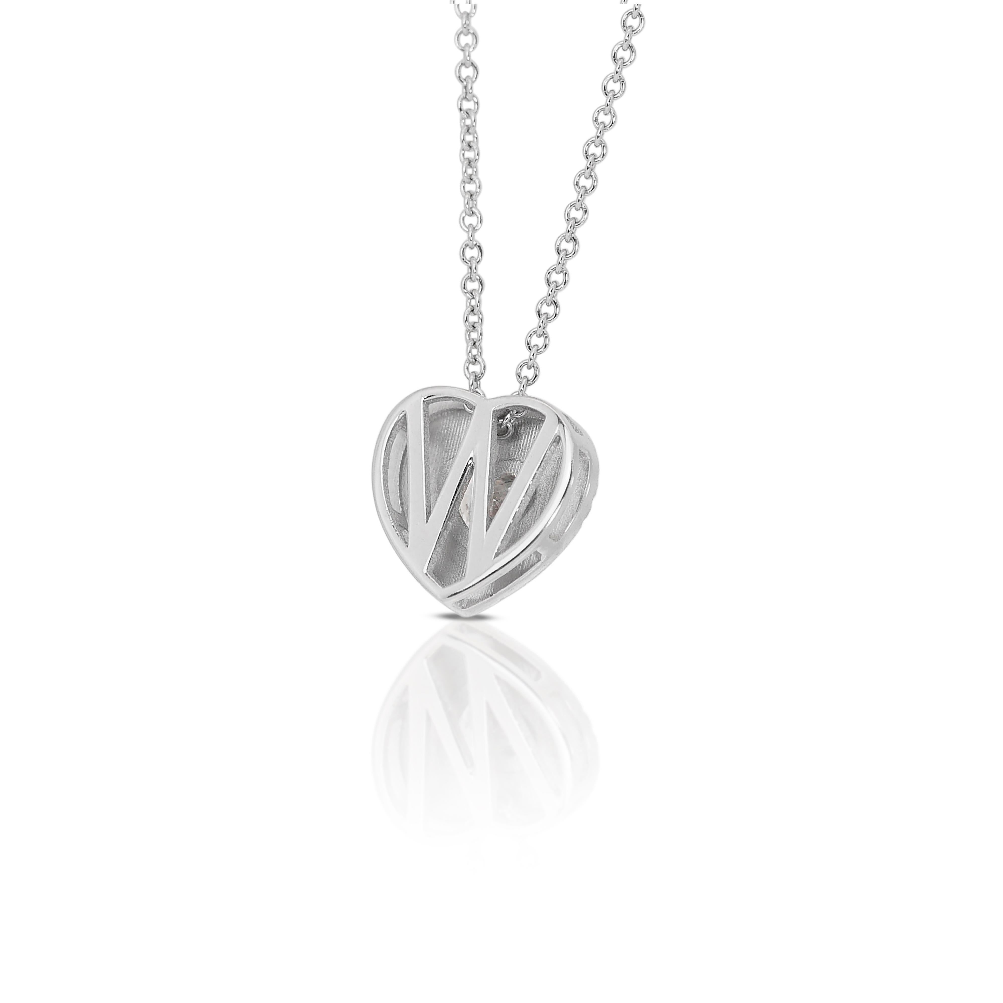 Magnificent 1.01ct Diamonds Double Halo Necklace with Pendant in 18k White Gold For Sale 2