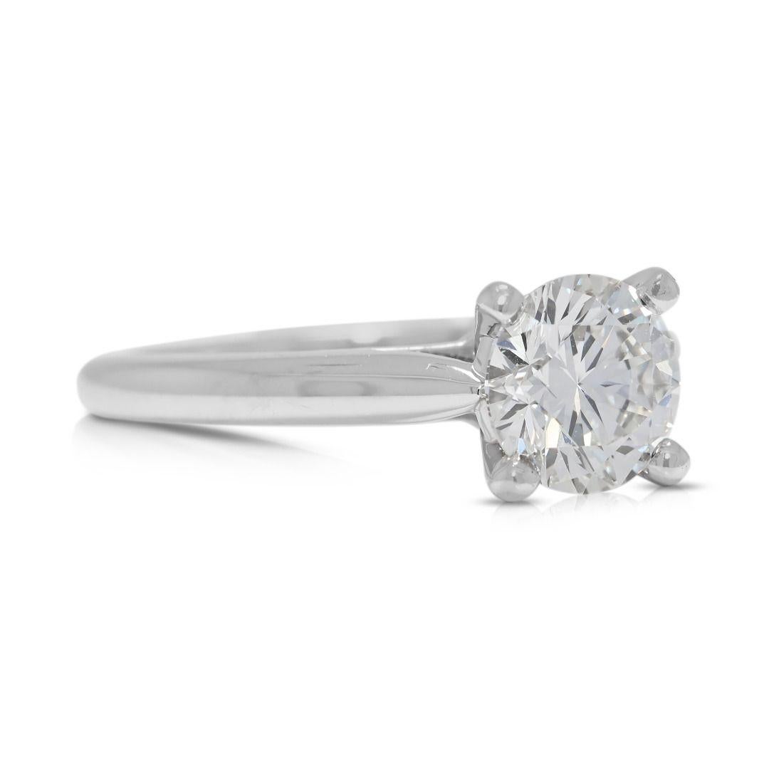 Magnífico anillo solitario de oro blanco de 18 quilates con un diamante natural de 1,01 ct de Cartier Corte redondo en venta