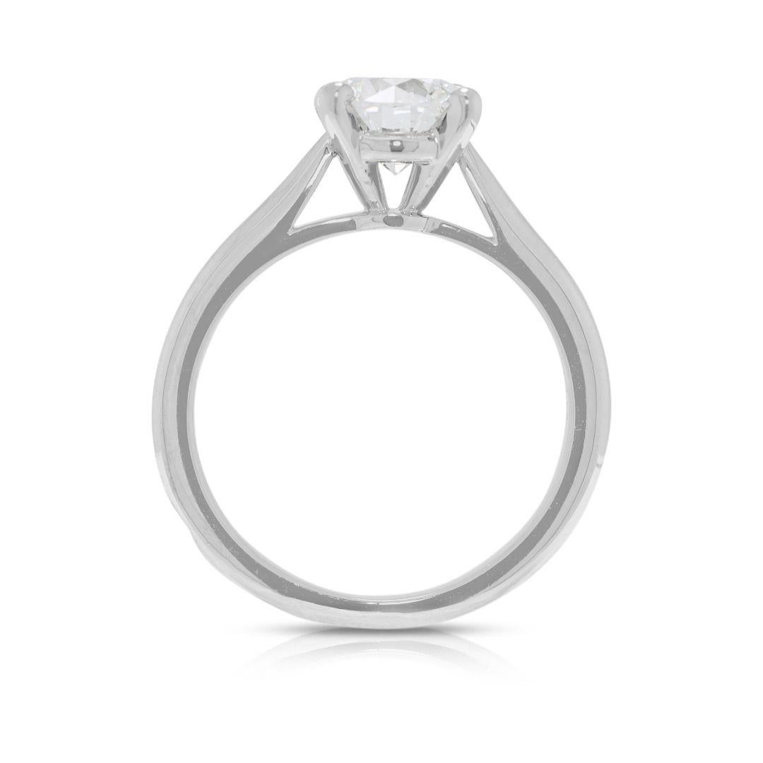 Magnífico anillo solitario de oro blanco de 18 quilates con un diamante natural de 1,01 ct de Cartier en venta 2