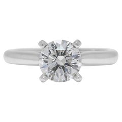 Magnificent 1.01ct Natural Diamond Solitaire 18K White Gold Ring by Cartier