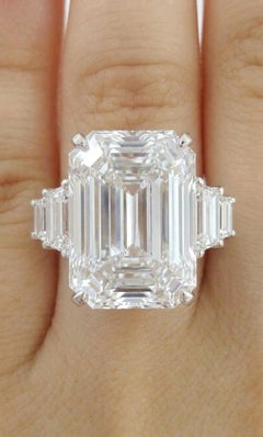 Magnificent 10.36 Carat Emerald-Cut Diamond Ring