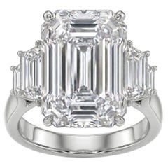 Magnificent 10.36 Carat Emerald-Cut Diamond Ring