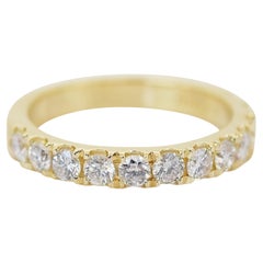Magnificent 1.06ct Diamonds Half Eternity Ring in 14k Yellow Gold - IGI 