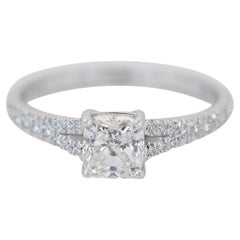Magnificent 1.07ct Diamonds Pave Ring in 14k White Gold - IGI Certified