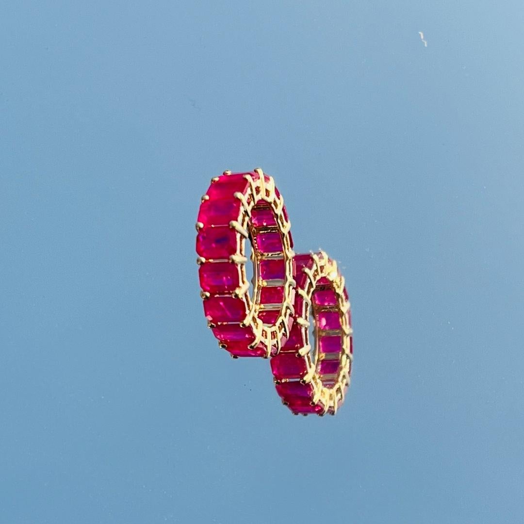 For Sale:  Magnificent 10.91 ct Ruby Eternity Band Ring 14k Yellow Gold Gift for Her 3