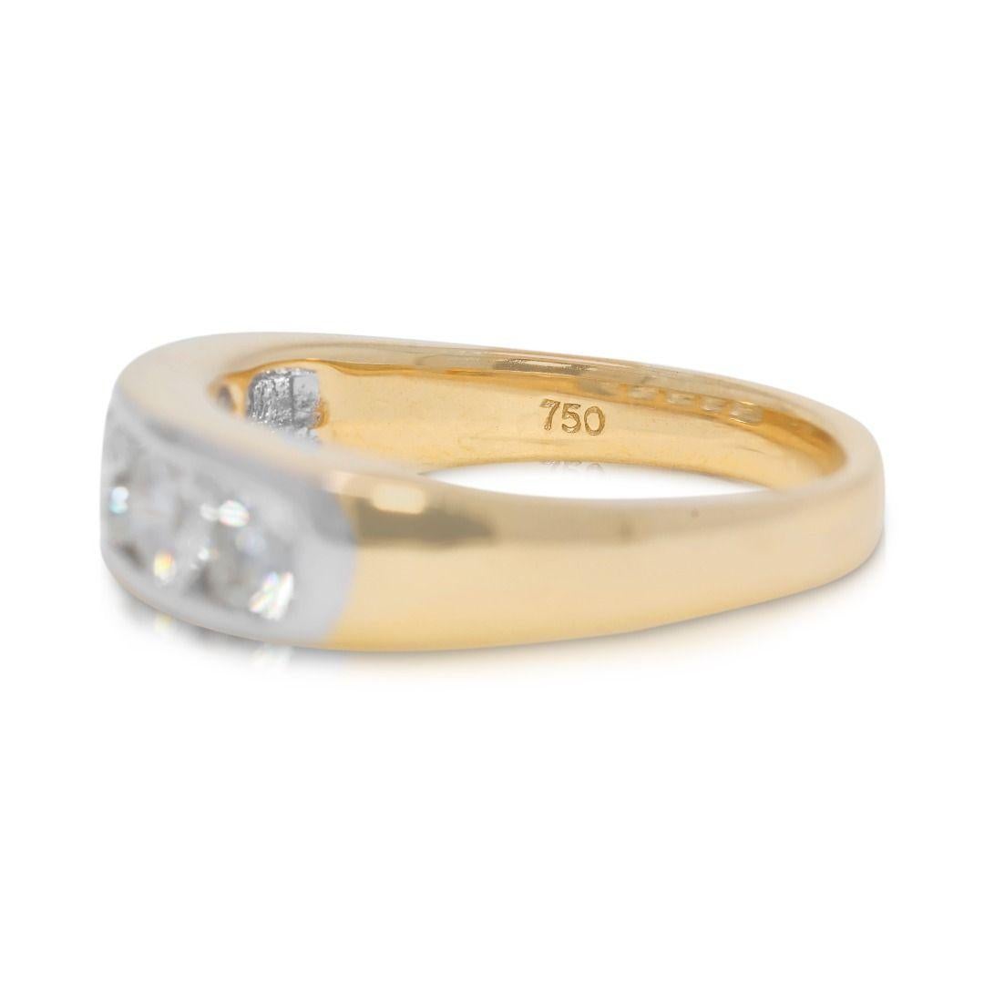 Magnificent 1.1ct Natural Diamond 18K White Gold 5-Stone Ring im Zustand „Hervorragend“ im Angebot in רמת גן, IL