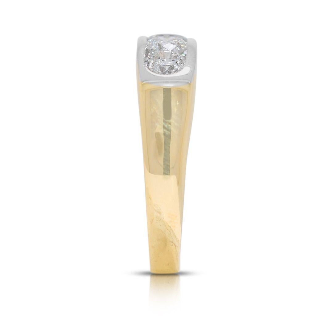 Magnificent 1.1ct Natural Diamond 18K White Gold 5-Stone Ring im Angebot 1