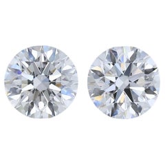 Prächtiges, dreifaches, ausgezeichnetes Paar runder Diamanten im Idealschliff mit 1,20 Karat - GIA