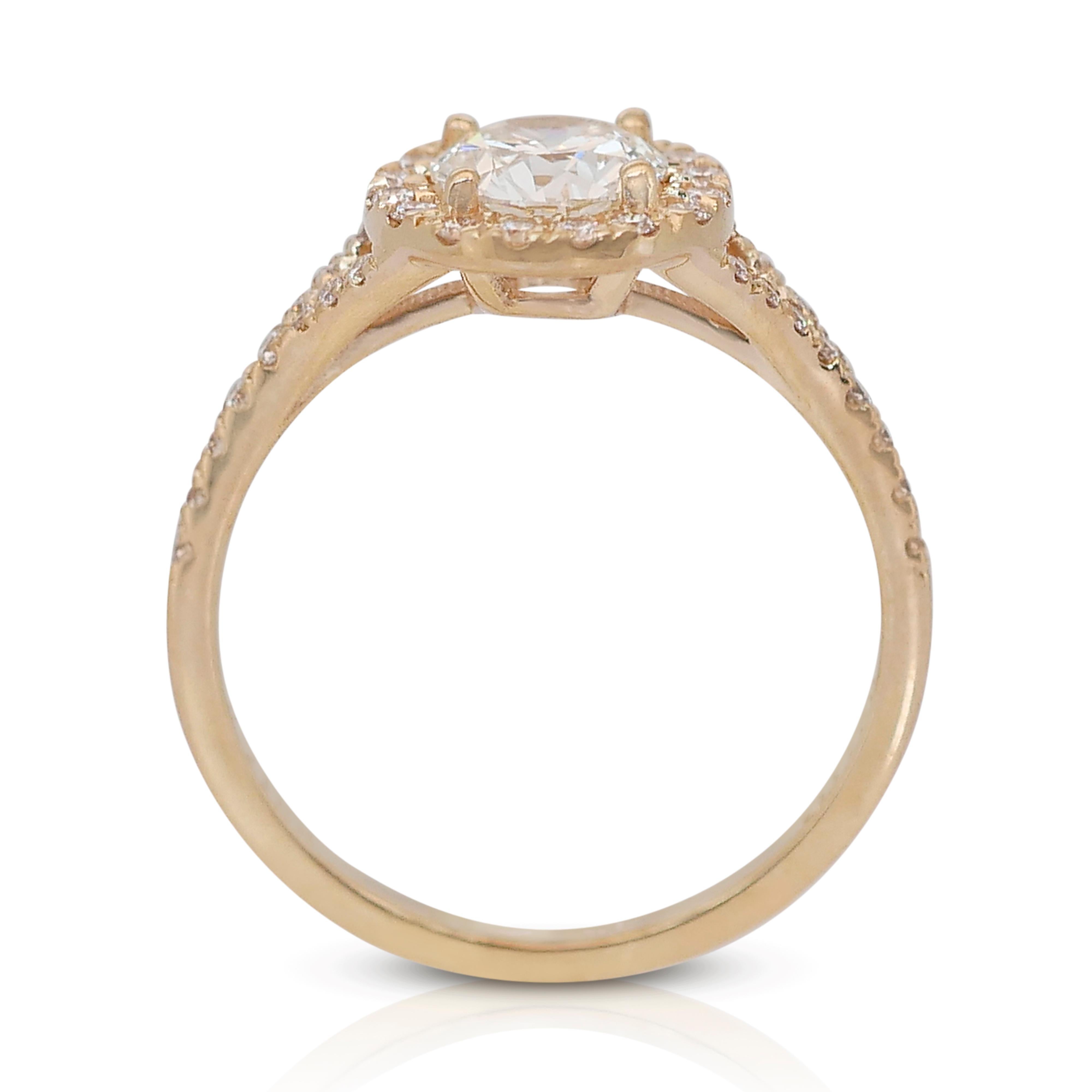Magnificent 1.31ct Triple Excellent Ideal Cut Diamonds Halo Ring - GIA Certified 1
