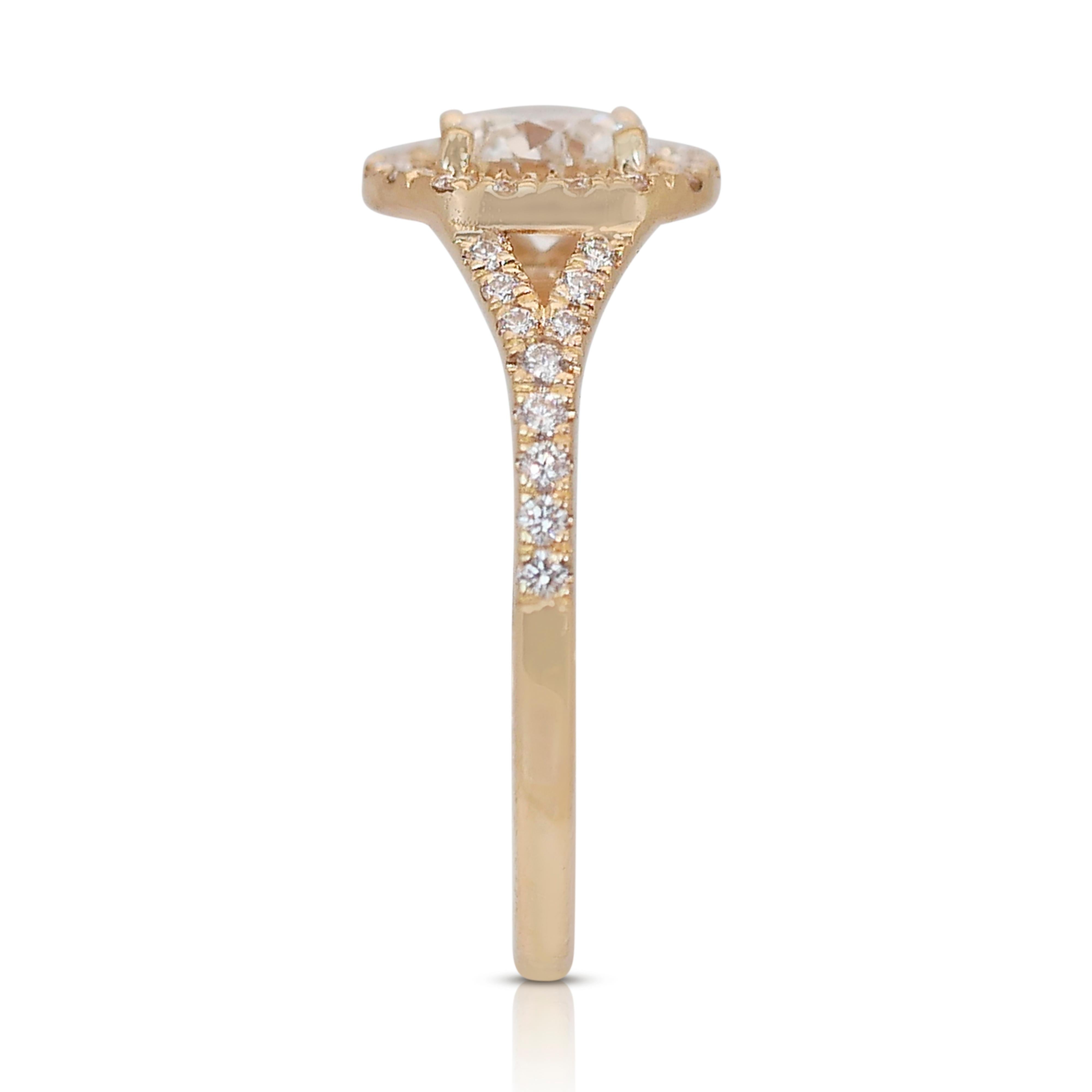 Magnificent 1.31ct Triple Excellent Ideal Cut Diamonds Halo Ring - GIA Certified 2