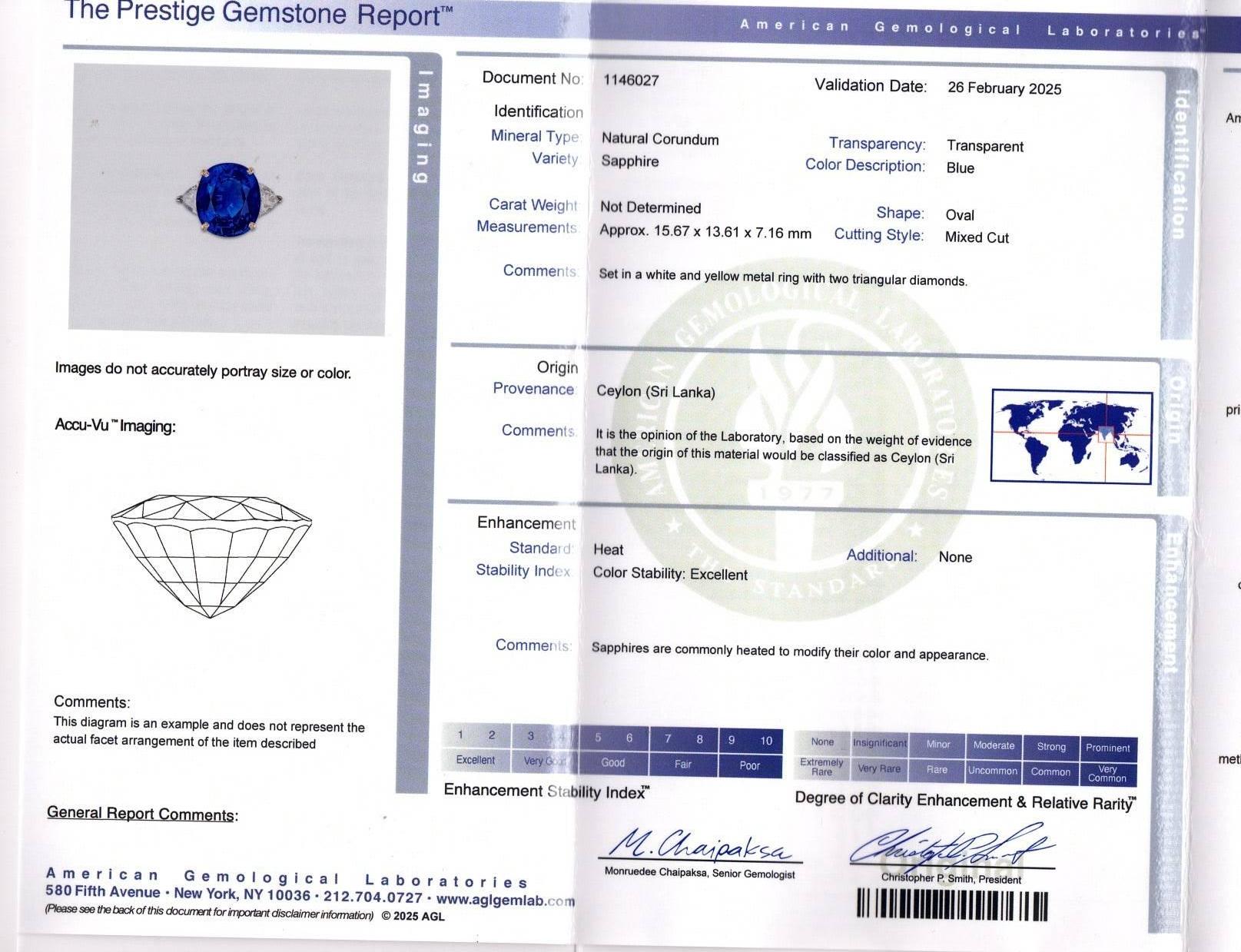 Prächtiger 13,34 Karat ovaler Ceylon-Saphir-Diamantring mit Saphir im Angebot 7