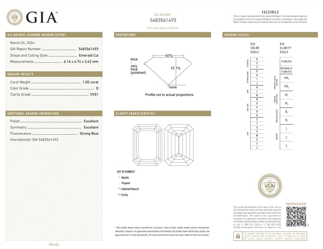 Prächtiger 1,35 Karat Diamant- 3-Stein-Ring aus 18 Karat Weißgold - GIA zertifiziert im Angebot 1