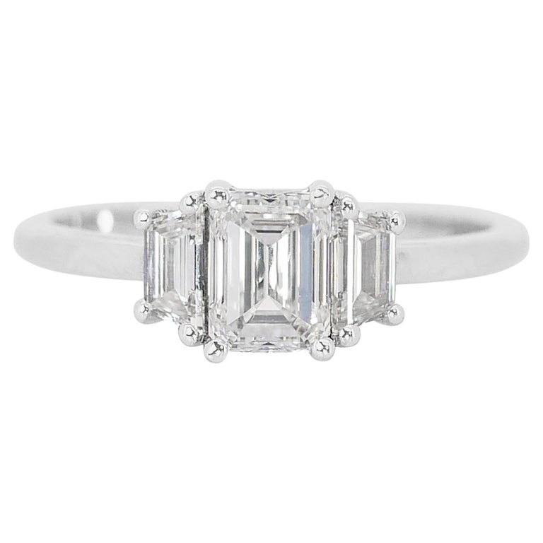 Bague Diamants En Or Blanc 18 Carats - Magnifique Alliance, Occasion, Origine France